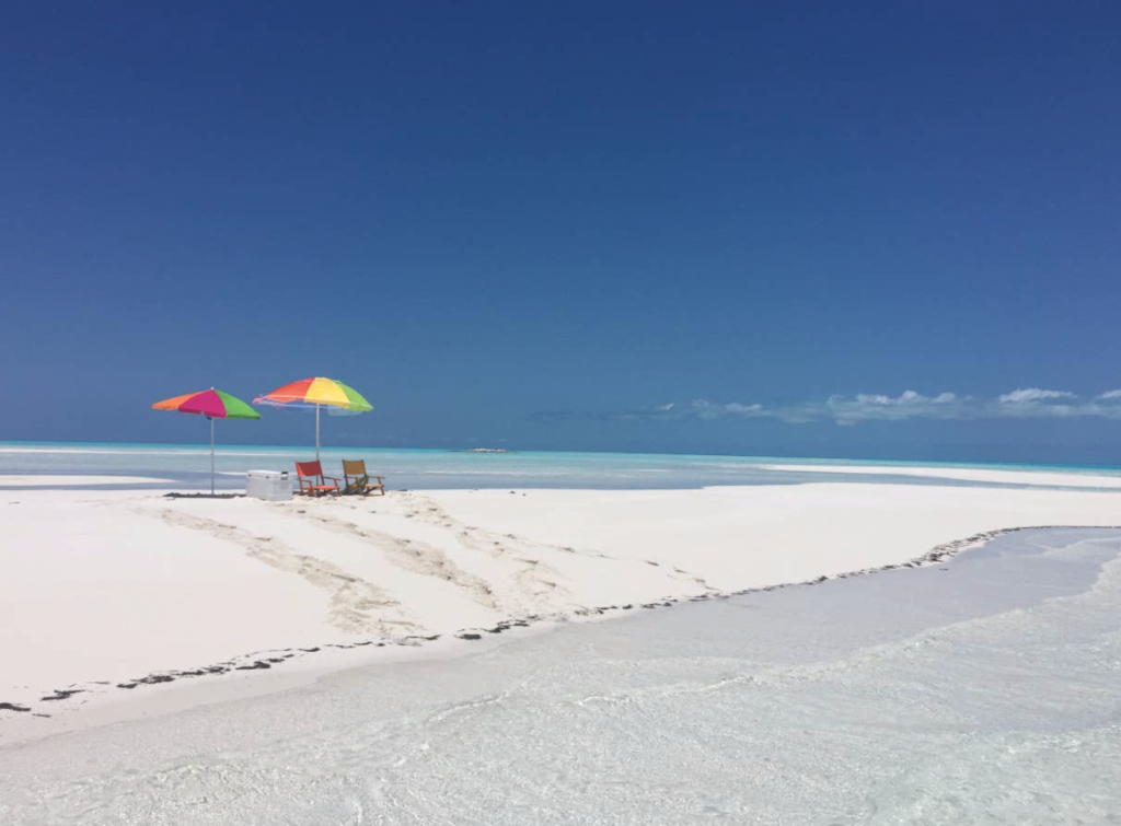 White sand beach in the Bahamas